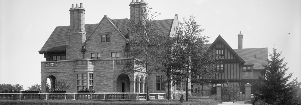 Willistead Manor, vintage black and white photograph of the manor